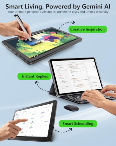 Image of Tablet Android 16 with 26GB RAM+128GB ROM, 10 inch Tablet with 7000 mAh | Android 16 OS Gemini AI Google GMS Certified T606 Octa-Core 26GB RAM 128GB ROM 10.1 inch HD Wi-Fi 6 BT 5.0 GPS 7000mAh Battery