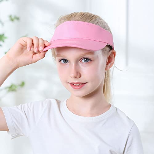 Durio Kids Sun Visor Hat Girls Hat Adjustable Kids Baseball Hat Sports Baseball Cap Athletic Kids Beach Hat Tennis Golf Sun Hats For Kids A Pink 6-12 Years #TOP2