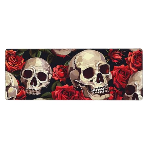 Tapis de souris de jeu grand format skull pour bureau gamer