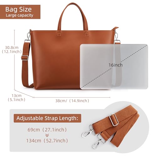 Image of KALIDI Tote Bag Zipper Shoulder Bag Faux Leather Purses Satchel for Women Casual Handbag Work Dating College