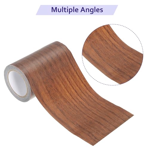 Image of Wood Grain Repair Tapes - Self-Adhesive Realistic Textured Repairing Tapes Patches for Floors Tables Cupboard- 4 inch X30' Size- Dark Brown Oak