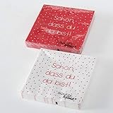 Home Collection Servietten (2er Set / 40Stück) 3-lagig 33x33cm rot weiß mit Pünktchen farblich Sortiert Schön DASS du da bist