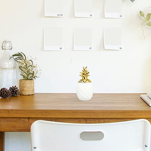 Boîte ananas céramique blanche pour ranger les bijoux perdus sur le bureau - 8