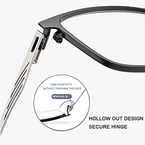 Devirld Progressive Photochromic Multifocus Reading Glasses Spring Hinge Sunglasses Blue Light Blocking Glasses For Men Women (Black-Brown, 3.00, Multiplier_X) #TOP4