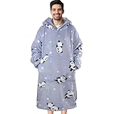 Fleedy Wearable Blanket Hoodie for Women Men, Oversized Sweatshirt Blanket Sherpa with Pocket, Warm Cozy Hooded Blanket Gifts for Adult - Panda