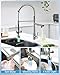 Fapully Commercial Single Handle Pull Down Sprayer Brushed Nickel Kitchen Faucet, Kitchen Sink Faucet with LED Light