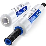 MBGOGO Stretch Wrap Film with Handles, 15 Inch x 1000 Feet Plastic Wrap for Moving, Industrial Stren