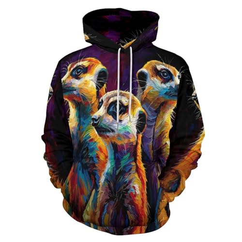 Sweat à capuche homme mangouste idéal pour le sport et le jogging