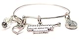 ChubbyChicoCharms A Friend is Someone Who Knows Adjustable Wire Bangle Charm Bracelet Single Stacker