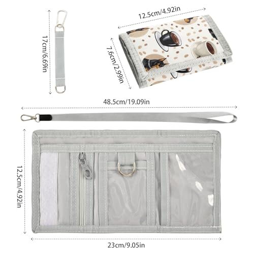 ALAZA Kids Wallets for Boys Girls Toddler Trifold Wallet Children Small German Shepherd Coffee Dog with Zipper Coin Pocket3