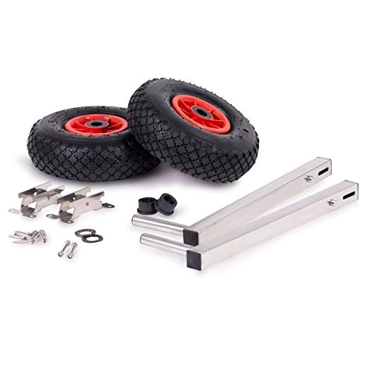 wellenshop Transporträder Slipräder für Schlauchboote, Klappbar, Edelstahl, bis 130 kg Belastung