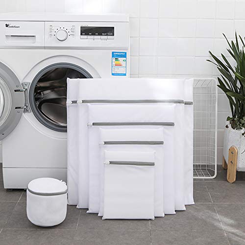SYGY 2Pcs Mesh Laundry Bag with Premium Zipper for Washing Machine & Dryer, Travel Storage Organization Bag, Clothing Wash Bags for Lingerie, Bra, Blouse, Bed Sheet, Stocking (1M & 1L)