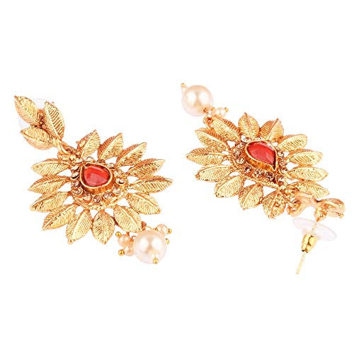 Efulgenz Indian Bollywood Traditional Kundan Faux Pearl Wedding Choker Necklace Earrings Maangtikka Jewelry Set (Gol,Multi) #TOP6