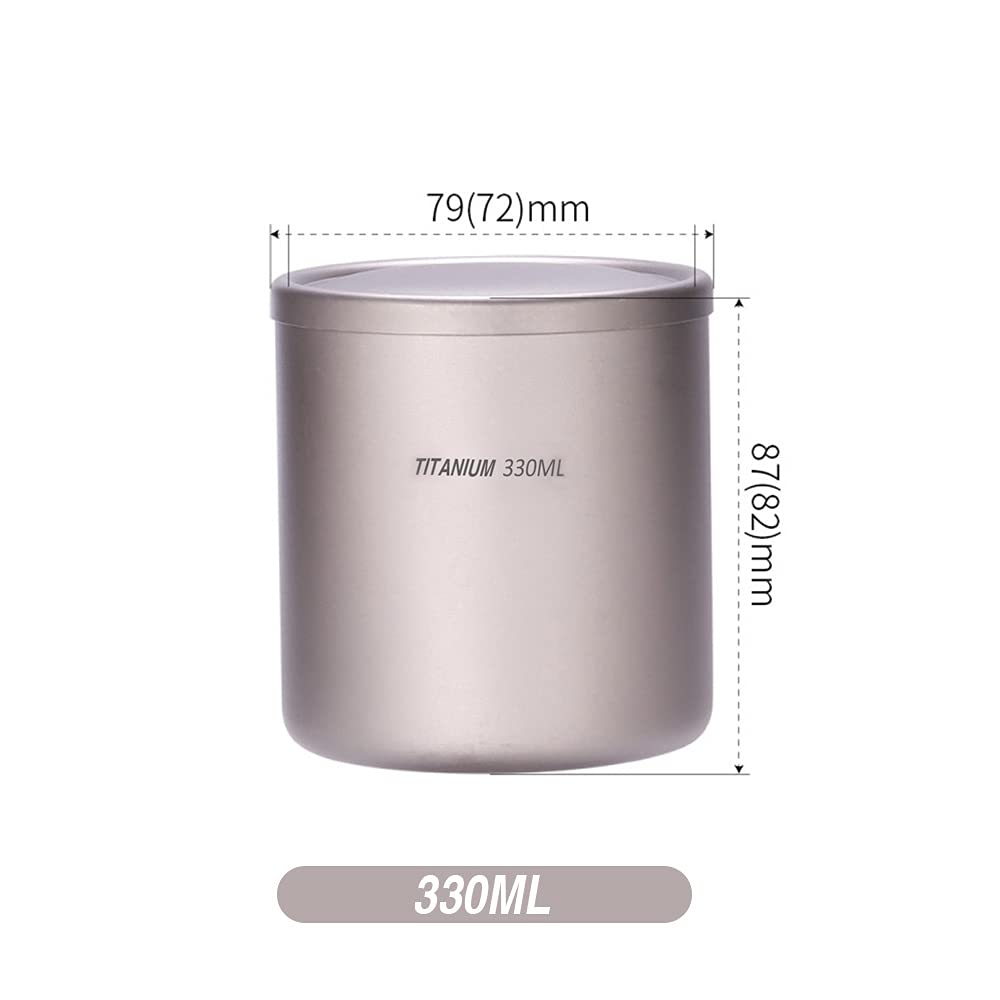 220ml/330ml/450ml/550ml Doppelwandige Wassertasse Kaffee Tee Becher für Home Office Outdoor Camping Wandern Rucksack Picknick,Titan Wasserbecher