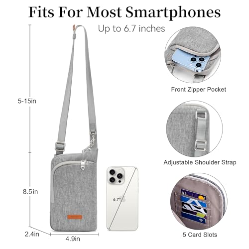 Image of RONSIN Small Anti Theft Crossbody Bags for Women Nylon Cell Phone Purses RFID Blocking Travel Purse with Locking Zipper