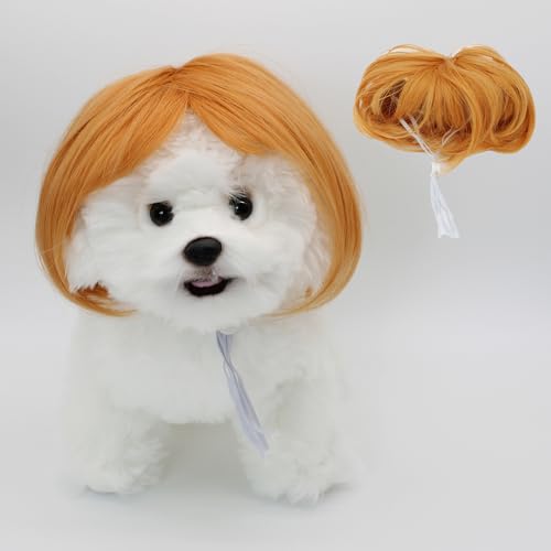 Peluca cosplay para mascotas con bandas elásticas ajustables