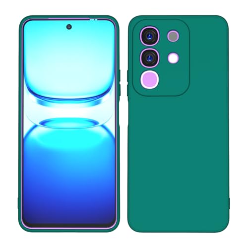 Image of Kapa Matte Protective Lens Flexible Back Cover for Iqoo Z10x 5G / Vivo T4x 5G | Slim Silicone with Soft Lining Shockproof Full Body Bumper Case (Green)