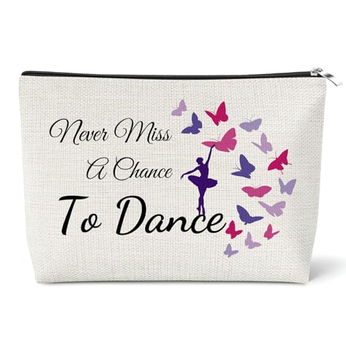 Dance Lover Gift Cosmetic Bag Dancing Gifts for Girls Dance Gifts for Women Dancing Teammate Gift for Women Makeup Bag Ballerina Present for Ballet Dancer Birthday Christmas Graduation