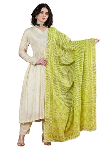 Image of Women's Cotton Blend Floral Print Dupatta with 2.20 Meters | Women's cotton printed dupatta with tassels