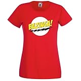 Manufactured in berlin TRVPPY Damen T-Shirt Modell Bazinga Farbe Rot Größe XS