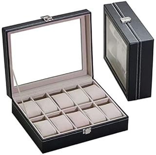 صندوق منظم ساعات أسود، جلد