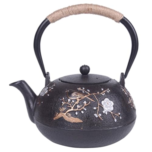 MAGICLULU Cast Iron Tetsubin Teapot with Infuser - Elegant Black Kettle for Home and Tea House Use