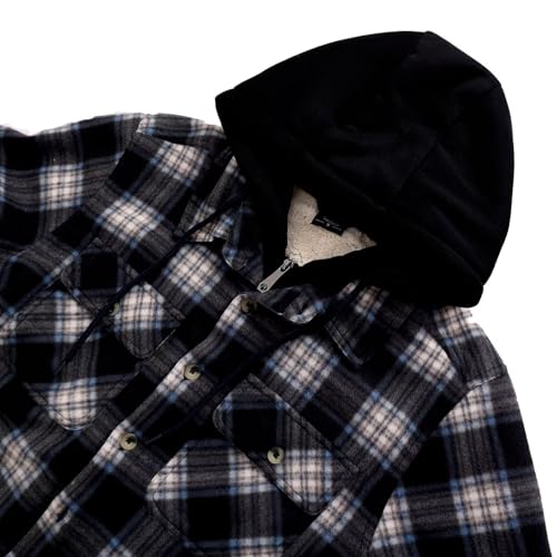 Image of LeeHanTon Mens Flannel Jacket Heavyweight Sherpa Fleece Jackets Outdoor Hiking Casual Soft Warm Coat with Pockets