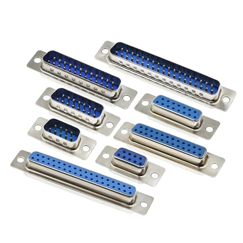 Puerto serie RS232 DB9 macho con conector D-Sub de 9 pines soldados para cable de datos azul 2