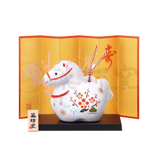 Amazon.co.jp: 薬師窯(yakushigama) 錦彩 招福 寿々 午 (土鈴・大