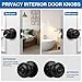 Sopoby Privacy Door Knob, 10 Pack Matte Black Round Keyless Doorknobs Interior/Exterior Lockset, Privacy Locking Door Knobs for Bedroom/Bathroom, Black Modern Design Door Hardware