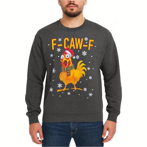 Pull de Noël moche corbeau homme vêtement hiver chaud manches longues col rond noir
