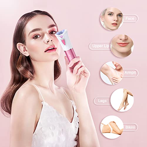 Smooth Glide Epilator for Women Face, Silky Facial Hair Removal, Portable Cordless Lady Shaver for Facial, Electric Trimmer Tweezer for Women Arm Underarm Chin Bikini Leg Peach Fuzz