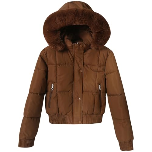 Veste matelassée chaude pour femme NZYIHAO avec capuche et doublure polaire