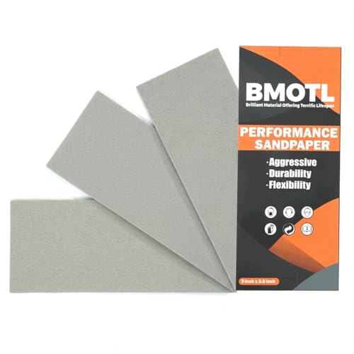 Image of Performance Foam Sandpaper Sheets: 9 x 3.6 Inch, 3Pcs 5000 High Grit, Wet & Dry Use for Automotive Polishing, Ultra Fine Sand Paper for Car Surface Marks Finishing, Clear Coat