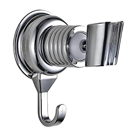 Shower Holder Bracket,360°Rotation Adjustable Shower Head Holder Strong with Adhesive,Adjustable Shower Head Holders No Drilling,Shower Wall Mount for Bathroom Cover
