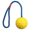 Trixie 3305 Ball am Seil, Naturgummi, ø 6/30 cm, orange/türkis, 1er Pack, Hund, Größen alle Rassen, Apportieren, Tauziehen