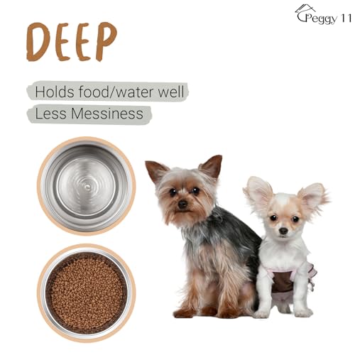 PEGGY11 Deep Stainless Steel Anti-Slip Dog Bowls - 2-Pack, 2 Cups - Image 5