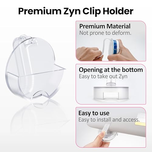 Image of LUVCOSY 2 Packs Holster Clip Car Visor Clips for Zyn | Alpha Pouch Tins | Zyn Car Visor Holder Clip | Belt /Car Sun Visor Accessory | Clip-On for Easy Access | Gift for ZYN Lovers | Clear