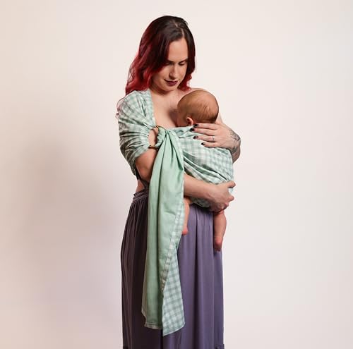 Her Birth Doula Baby Carrier| Durable And Comfortable Green Checkered Baby Sling Carrier thumb #4