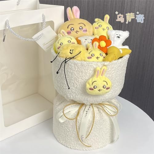 [CHUCHUFLY]ちい かわ 花束 ぬいぐる うさぎ ハチワレ ぬいぐるみ花束 手提げ袋付き フラワー ブーケ かわいい 枯れない花 造花 贈り物 ギフト お見舞い 女性 彼女 恋人 プレゼント 友達 子供 誕生日 記念日 母の日 入学式 卒業祝い [並行輸入品] [2]