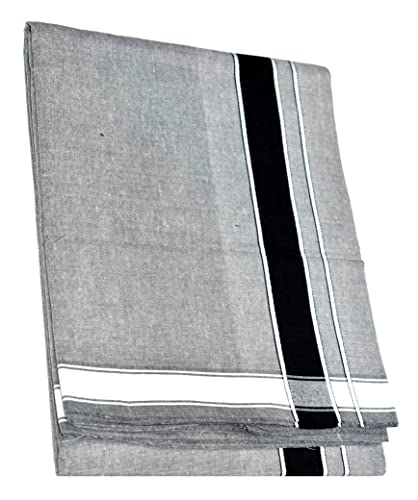 Image of TUNI MANI Men's Cotton Dhoti /Kerala Style Dhoti, 2.0meter (Pack of 2)