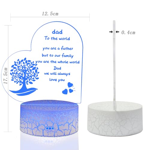 Image of Rarasy Gifts from Daughter and Son to Father, Thanksgiving Gift, Birthday Gift, Father's Day Gift to Father, 3D Night Light for Room Decoration