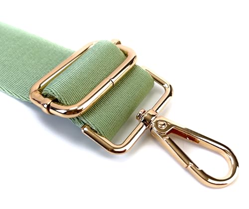 Image of Purse Strap Replacement for Crossbody Bags & Handbags | Premium Webbing with Light Gold Hardware Clip-On Installation Adjustable Length Comfortable Wide Guitar Style Strap