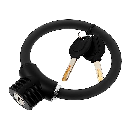 balacoo Bicycle Ring Lock Mountain Bike Lock Buggy Security Cycling Scooter Car Portable Door Bicycle Kit Cable Helmet Wheel Outdoor Electric Mini Bikes Wire Chain para Black PVC