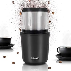 Duronic CG250 Koffiemolen, elektrische koffiemolen, 250 watt, graanmolen met 75 g inhoud, koffiemolen voor koffiebonen, specerijen, kruiden, noten, granen, molen voor gemalen cafés
