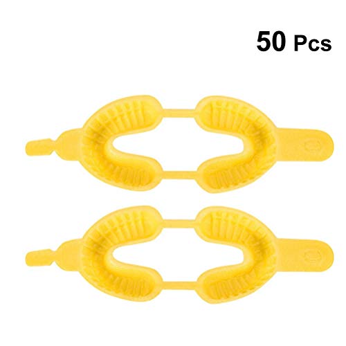 SUPVOX 50pcs Dental Teeth Whitening Mouth Trays Dual Arch Tray Size M Yellow