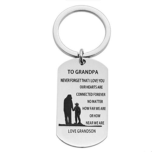 Keychain Gifts for Grandpa Grandfather Never Forget That I Love You to Grandpa Military Dog Tags Inspirationa Keychain Birthday Christmas Gifts for Grandpa Granfather from Grandson