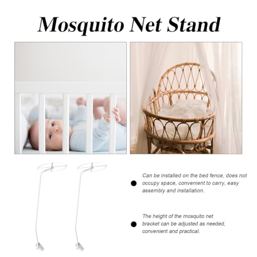 Miniatura 6 de Toddmomy 1 Set Net Suparte De Soporte Para Bebés Cuna De Neto Cuna Soporte De Cuna Rack Accesorios De Mosquiteros Para La Cama De Cuna De Bebé Estilo De