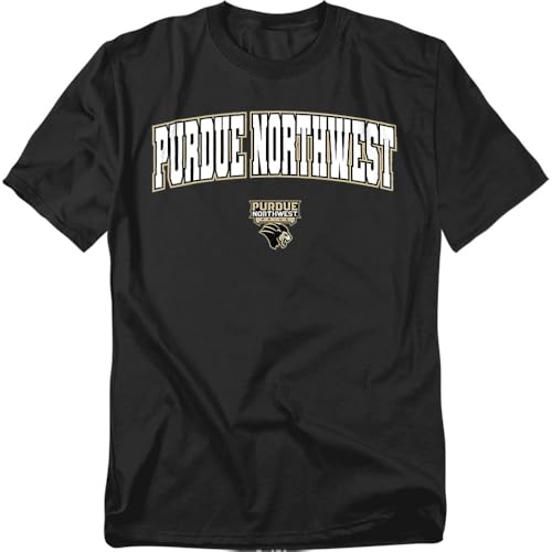 Purdue University Northwest Arch Logo Unisex Adult T Shirt, Black, 6X-Large