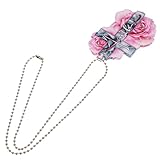 HIAKDOFT Rosen Kreuz Autoanhänger aus Kunststoff Hängende Rückspiegel Dekoration für Christliches Autozubehör Langlebiges Hängeornament fürs Auto und Zuhause